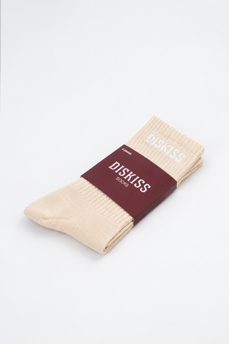 Ribbed Crew Socks In White