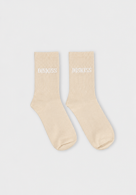 Ribbed Crew Socks In White